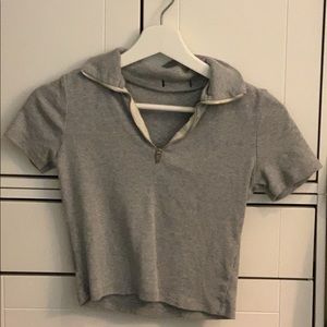 brandy Melville gray collar top